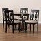 Baxton Studio Julie Sand Upholstered and Dark Brown Finished Wood 5-Piece Dining Set 172-9733-10898 - alternate 8